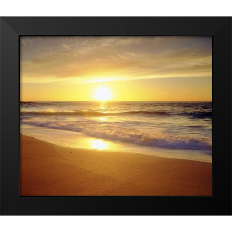 CA, San Diego La Jolla Shores beach at sunset Black Modern Wood Framed Art Print by Talbot Frank, Christopher