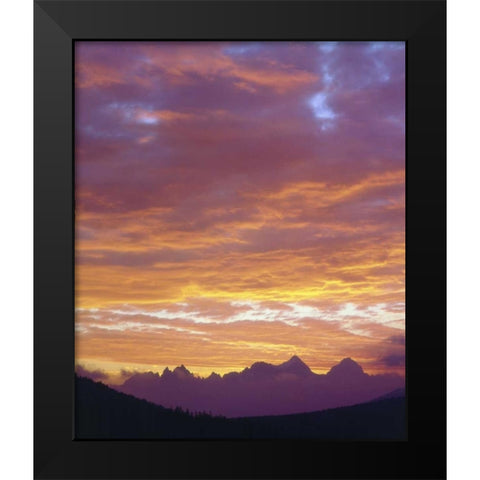 California, Sunset over the Sierra Nevada Mts Black Modern Wood Framed Art Print by Talbot Frank, Christopher