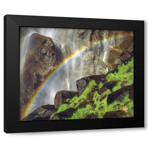 CA, Yosemite A rainbowat Bridal Veil Falls Black Modern Wood Framed Art Print by Talbot Frank, Christopher
