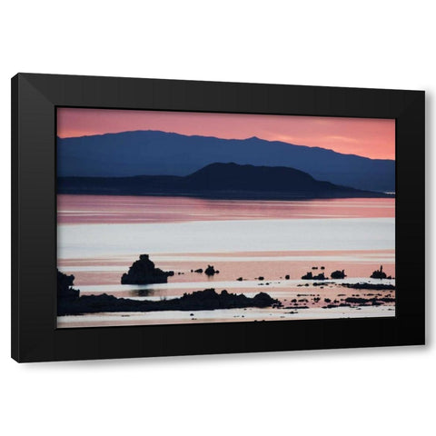 CA, Predawn light at Mono Lake silhouettes tufas Black Modern Wood Framed Art Print with Double Matting by Flaherty, Dennis