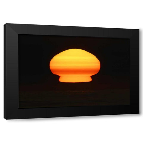 CA, La Jolla Sun at sunset distorts shape Black Modern Wood Framed Art Print with Double Matting by Morris, Arthur