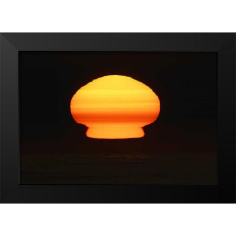 CA, La Jolla Sun at sunset distorts shape Black Modern Wood Framed Art Print by Morris, Arthur