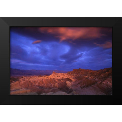 CA, Death Valley NP Sunrise at Zabriskie Point Black Modern Wood Framed Art Print by Kaveney, Wendy