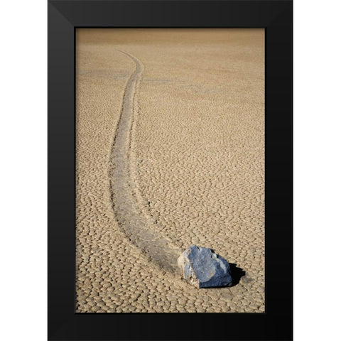 CA, Death Valley NP A mysterious sliding rock Black Modern Wood Framed Art Print by Flaherty, Dennis