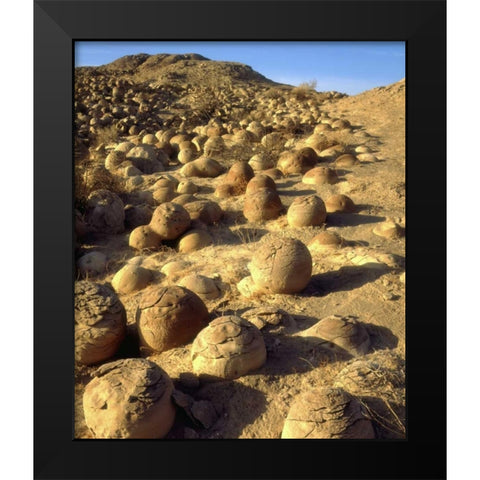 CA, San Diego Sandstone concretions patterns Black Modern Wood Framed Art Print by Talbot Frank, Christopher