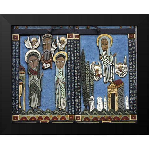 Massachusetts, Welfleet Door of a Church Black Modern Wood Framed Art Print by Noble Gardner, Nancy
