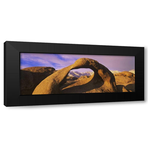 CA, A natural arch in the Alabama Hills Black Modern Wood Framed Art Print with Double Matting by Flaherty, Dennis