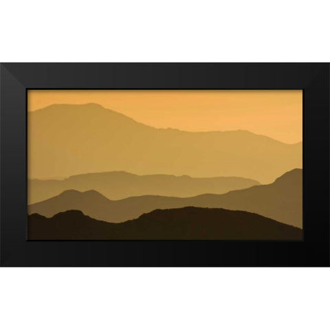 CA, Death Valley NP Layers of receding ridges Black Modern Wood Framed Art Print by Young, Bill