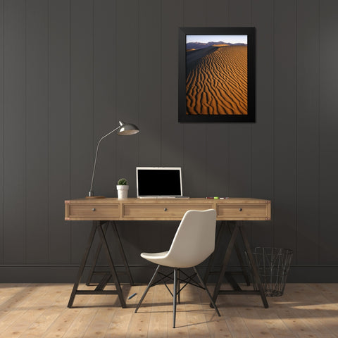 Patterns at Mesquite Sand dunes, Death Valley, CA Black Modern Wood Framed Art Print by Flaherty, Dennis