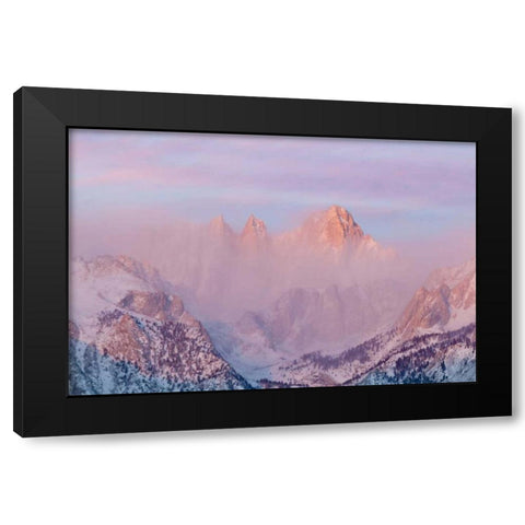 California, Lone Pine Sunrise on Mount Whitney Black Modern Wood Framed Art Print by Paulson, Don