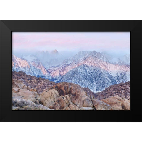 California, Lone Pine Sunrise on Mount Whitney Black Modern Wood Framed Art Print by Paulson, Don