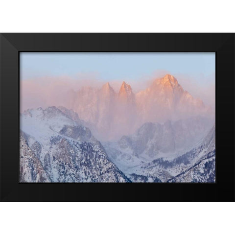California, Lone Pine Sunrise on Mount Whitney Black Modern Wood Framed Art Print by Paulson, Don