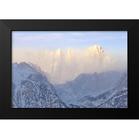 California, Lone Pine Sunrise on Mount Whitney Black Modern Wood Framed Art Print by Paulson, Don