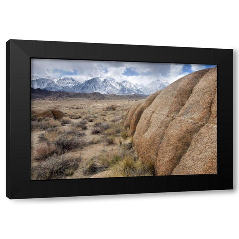 California, Lone Pine Alabama Hills and Sierras Black Modern Wood Framed Art Print by Paulson, Don