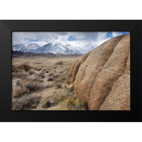 California, Lone Pine Alabama Hills and Sierras Black Modern Wood Framed Art Print by Paulson, Don