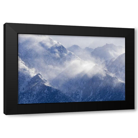 CA, Lone Pine Sierra Mts from Alabama Hills Black Modern Wood Framed Art Print by Paulson, Don