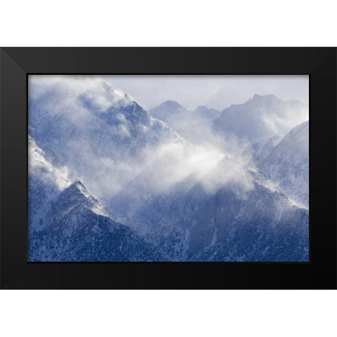CA, Lone Pine Sierra Mts from Alabama Hills Black Modern Wood Framed Art Print by Paulson, Don