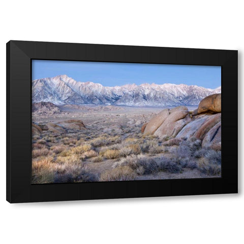 California Lone Pine Peak and Mt Whitney Black Modern Wood Framed Art Print with Double Matting by Paulson, Don