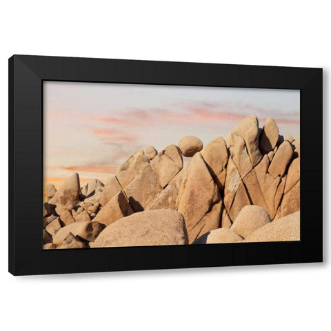 CA, Joshua Tree NP Rock atop boulder formation Black Modern Wood Framed Art Print by Paulson, Don