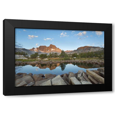 California, Inyo NF Rocky shore of Garnet Lake Black Modern Wood Framed Art Print with Double Matting by Paulson, Don