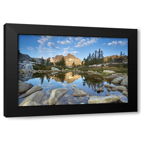 California, Inyo NF Rocky shore of Garnet Lake Black Modern Wood Framed Art Print with Double Matting by Paulson, Don