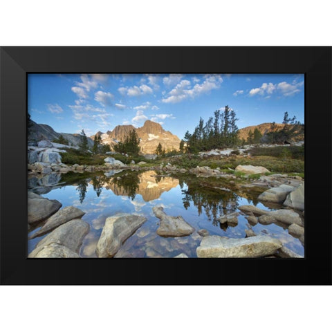California, Inyo NF Rocky shore of Garnet Lake Black Modern Wood Framed Art Print by Paulson, Don