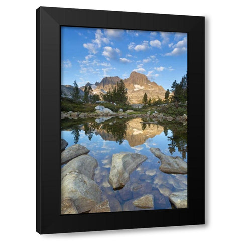 California, Inyo NF Rocky shore of Garnet Lake Black Modern Wood Framed Art Print with Double Matting by Paulson, Don