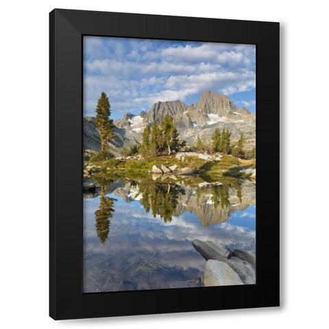California Mountains reflect in Garnet Lake Black Modern Wood Framed Art Print with Double Matting by Paulson, Don