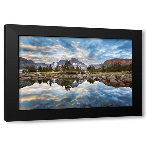 California Mountains reflect in Garnet Lake Black Modern Wood Framed Art Print with Double Matting by Paulson, Don
