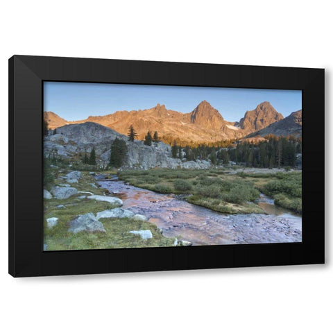 CA, Inyo NF Feeder stream entering Ediza Lake Black Modern Wood Framed Art Print by Paulson, Don