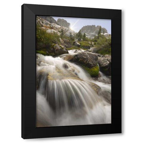 California, Inyo NF Stream flowing to Ediza Lake Black Modern Wood Framed Art Print with Double Matting by Paulson, Don