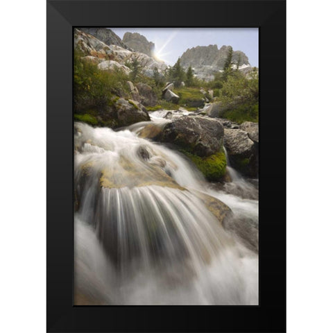California, Inyo NF Stream flowing to Ediza Lake Black Modern Wood Framed Art Print by Paulson, Don