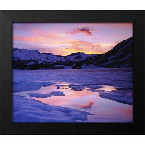 CA, Frozen Ellery Lake in the Sierra Nevada Black Modern Wood Framed Art Print by Talbot Frank, Christopher