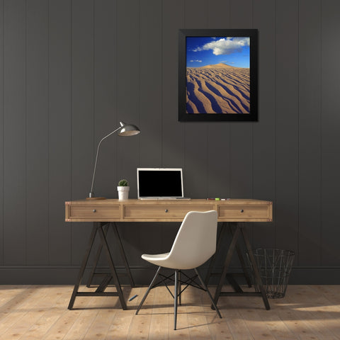 California, Dumont Dunes Sand Dunes and Clouds Black Modern Wood Framed Art Print by Talbot Frank, Christopher