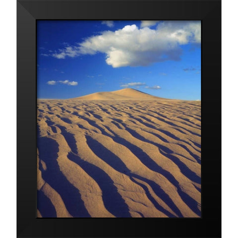 California, Dumont Dunes Sand Dunes and Clouds Black Modern Wood Framed Art Print by Talbot Frank, Christopher