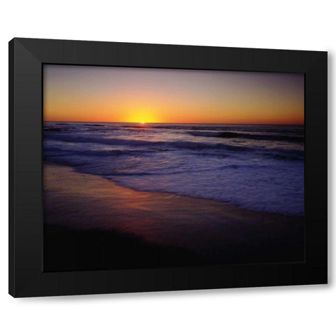 CA, San Diego, A beach on the ocean at Sunset Black Modern Wood Framed Art Print by Talbot Frank, Christopher