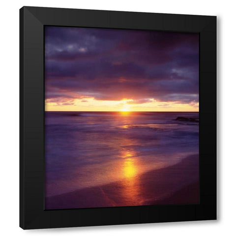 CA, San Diego Sunset Cliffs beach at sunset Black Modern Wood Framed Art Print by Talbot Frank, Christopher
