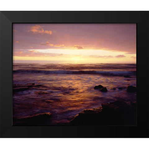 California, San Diego, Sunset Cliffs at Sunset Black Modern Wood Framed Art Print by Talbot Frank, Christopher