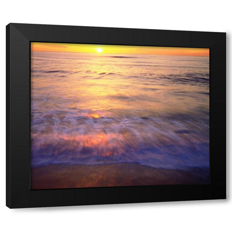 CA, San Diego Sunset Cliffs Beach at Sunset Black Modern Wood Framed Art Print by Talbot Frank, Christopher