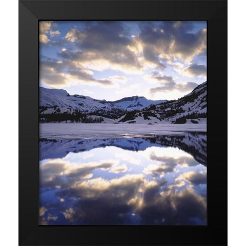 CA, Sierra Nevada Mts reflecting in Ellery Lake Black Modern Wood Framed Art Print by Talbot Frank, Christopher