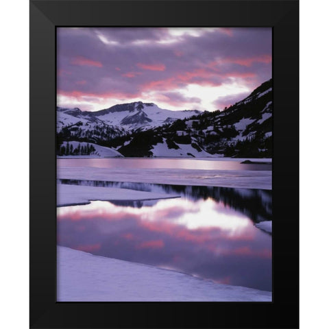 CA, Sierra Nevada Mts reflecting in Ellery Lake Black Modern Wood Framed Art Print by Talbot Frank, Christopher