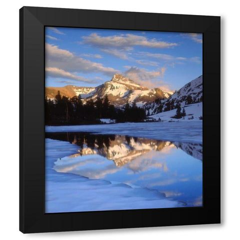 CA, Sierra Nevada Dana Peak above a frozen lake Black Modern Wood Framed Art Print with Double Matting by Talbot Frank, Christopher