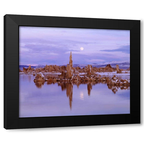 CA, Sierra Nevada Full Moon over Tufa Formations Black Modern Wood Framed Art Print with Double Matting by Talbot Frank, Christopher