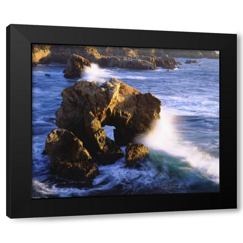 CA, Waves breaking on the Coast Black Modern Wood Framed Art Print with Double Matting by Talbot Frank, Christopher