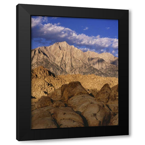 CA, Lone Pine Lone Pine Peak and Mt Whitney Black Modern Wood Framed Art Print with Double Matting by Flaherty, Dennis