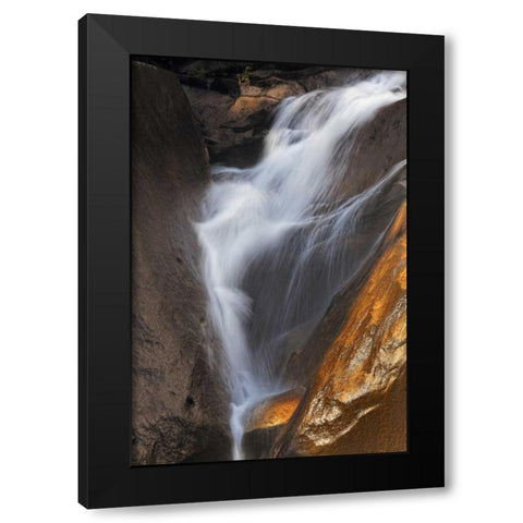 California, Yosemite Stream flowing over rocks Black Modern Wood Framed Art Print with Double Matting by Flaherty, Dennis