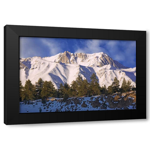 CA, Sierra Nevada Mt Morgan seen from a Road Black Modern Wood Framed Art Print with Double Matting by Flaherty, Dennis