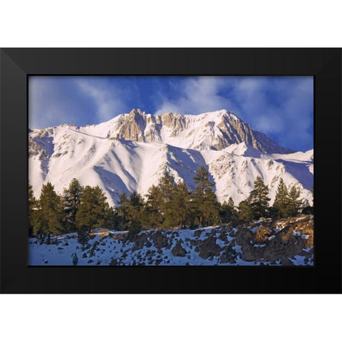 CA, Sierra Nevada Mt Morgan seen from a Road Black Modern Wood Framed Art Print by Flaherty, Dennis