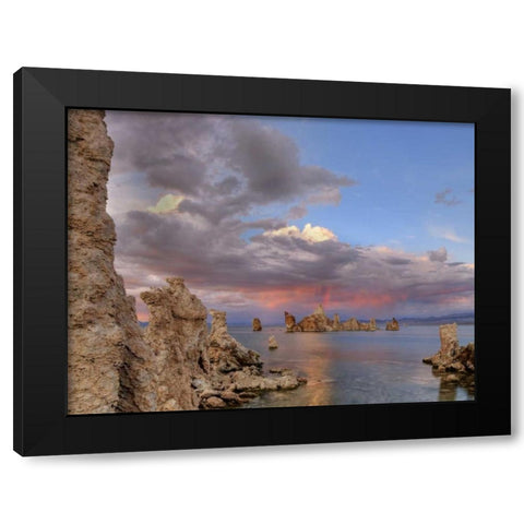 CA Sunset reflection on clouds over Mono lake Black Modern Wood Framed Art Print with Double Matting by Flaherty, Dennis