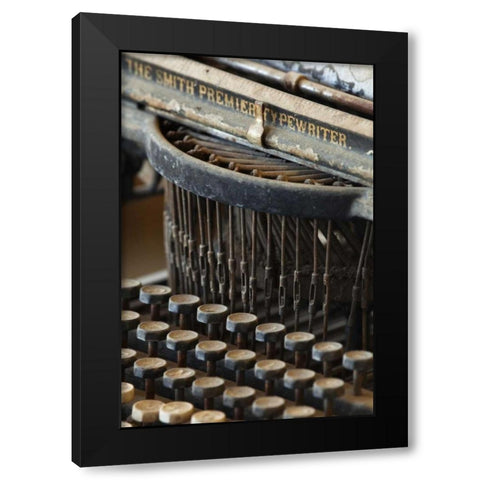 CA, Bodie State Historic Park Old typewriter Black Modern Wood Framed Art Print with Double Matting by Flaherty, Dennis